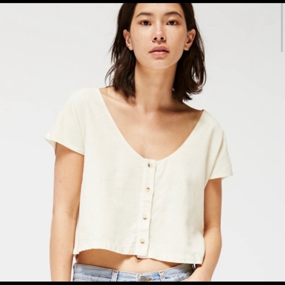 Lacausa reversible silk crop top X Small